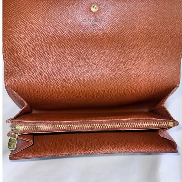 Louis Vuitton Monogram Portefeuille Sarah Long Wallet Brown Vintage - Picture 7 of 9